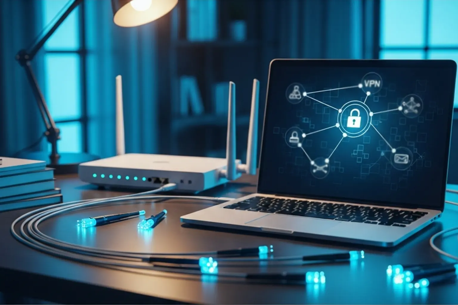 Netzwerktechnologie und VPN-Verbindung visualisiert