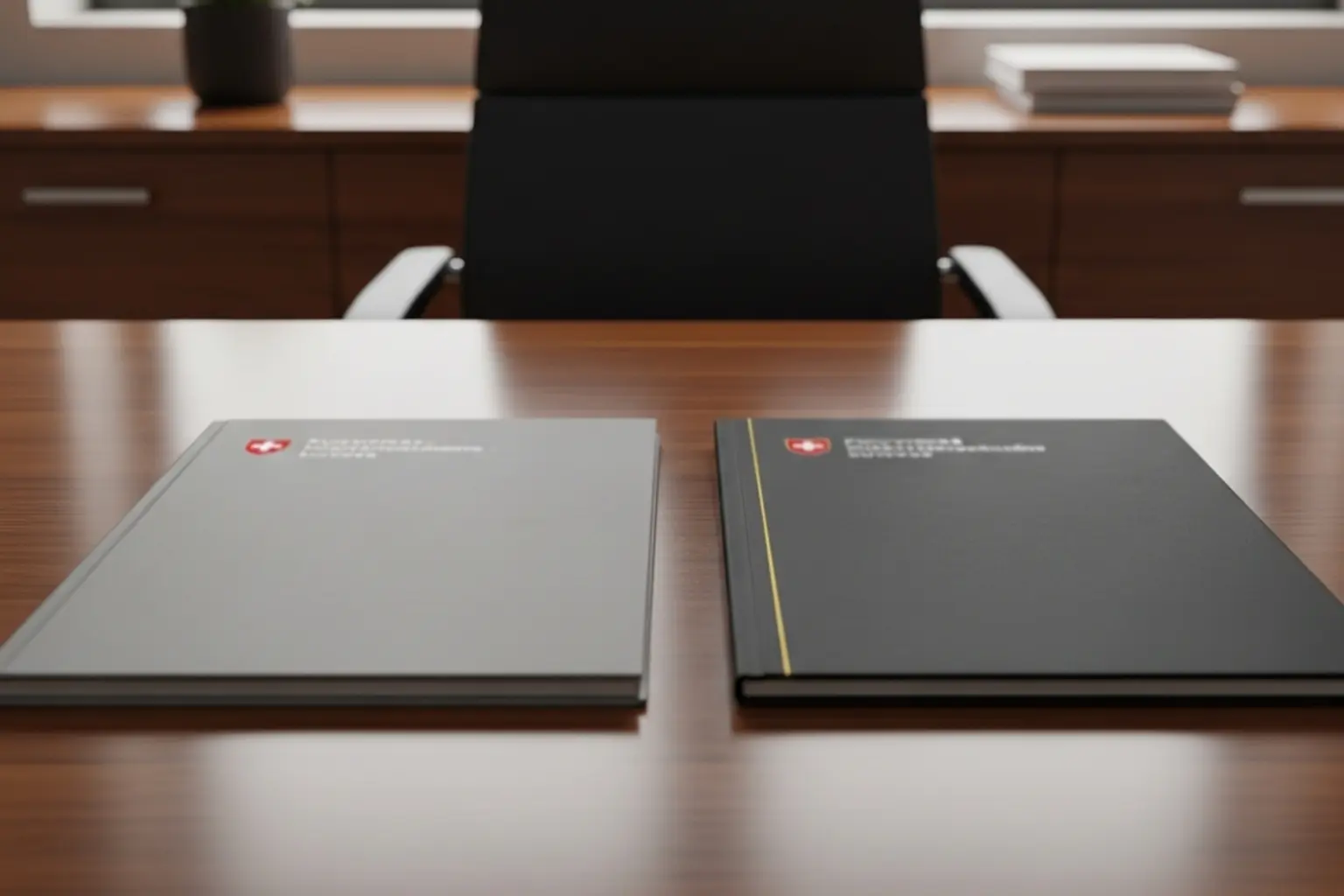 Zwei offizielle Schweizer Dokumente nebeneinander auf einem Schreibtisch