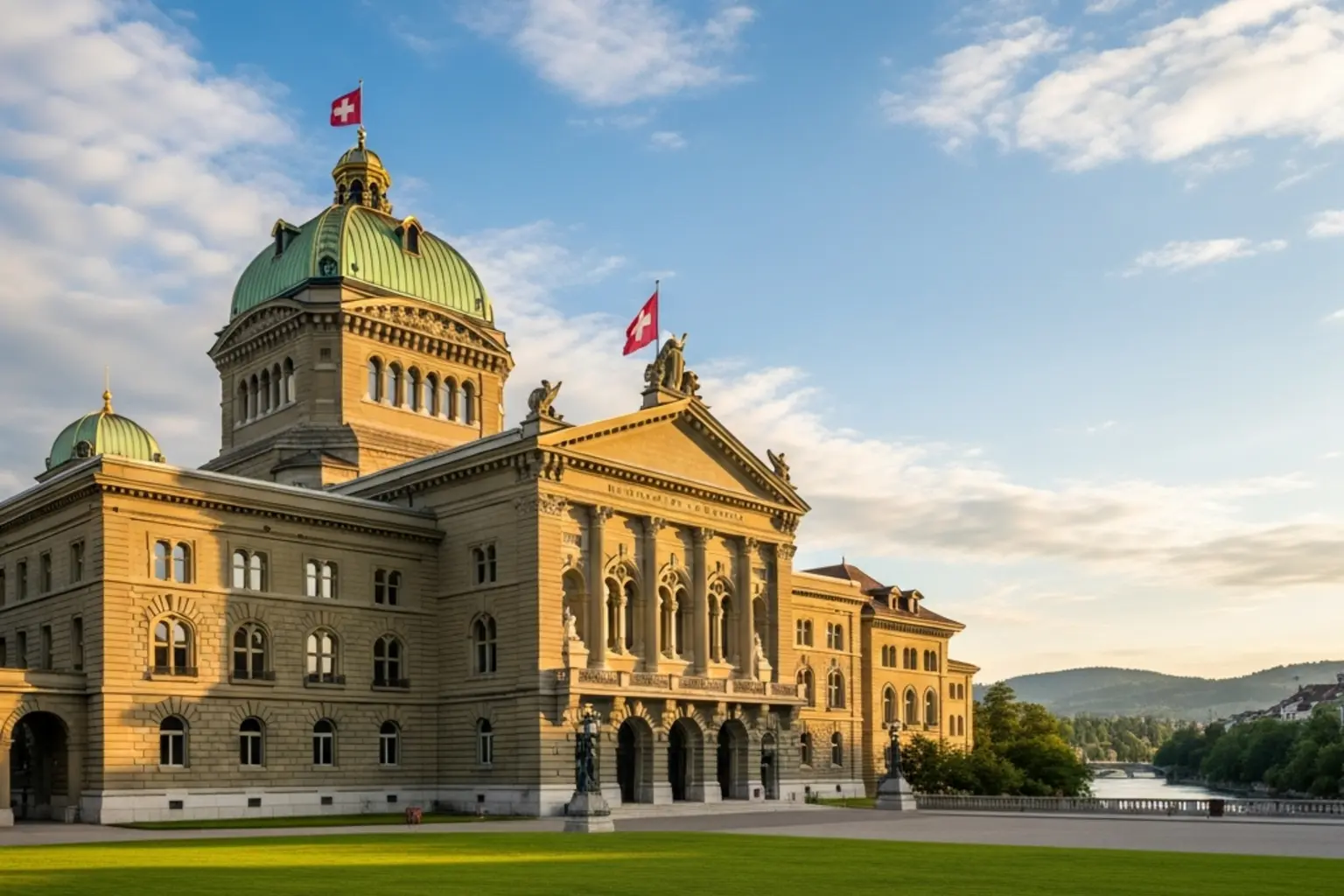 Bundeshaus in Bern als Symbol für Schweizer Gesetzgebung
